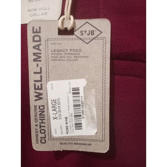 New St. John's Bay Mens Shirt XL Red Short Sleeve Polo New with Tags Legacy Polo - Picture 4 of 11